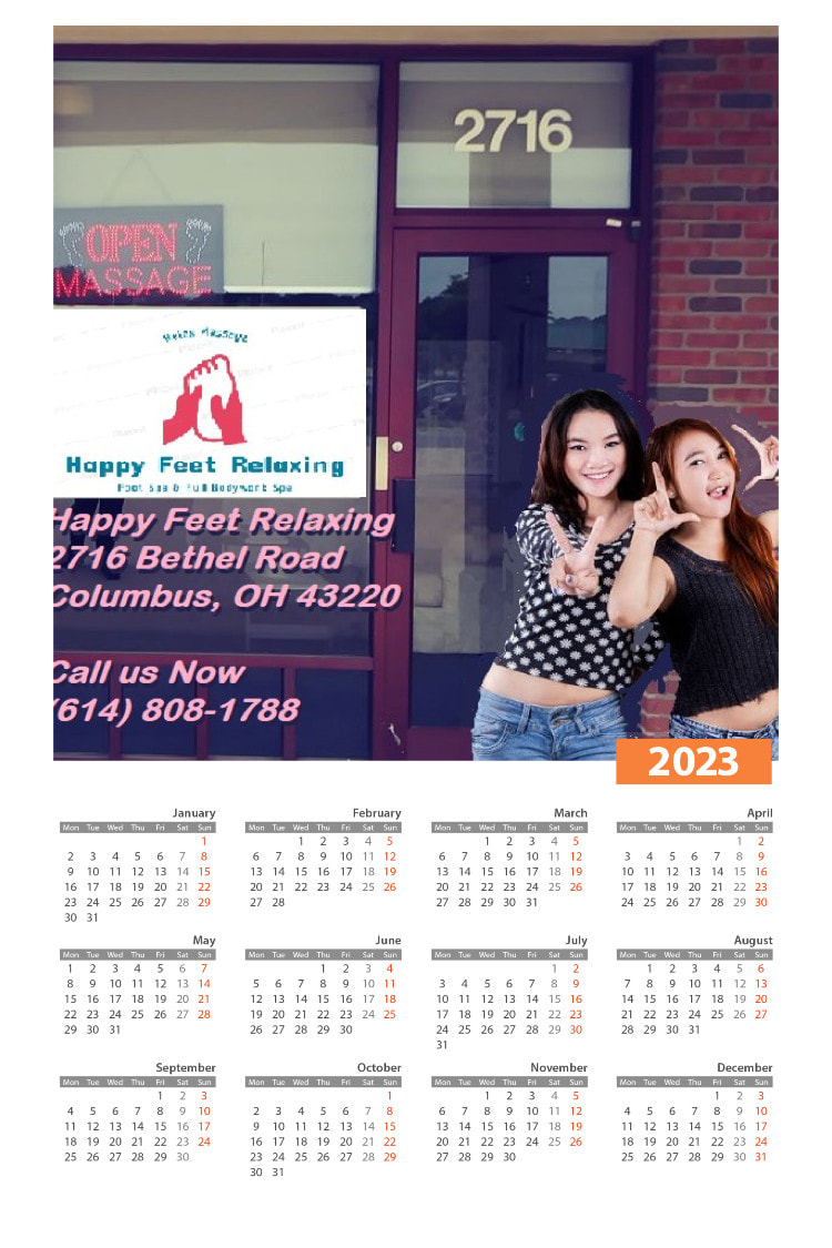 Picture of Calendar for Happy Feet Relaxing foot & bodywork Spa 2022