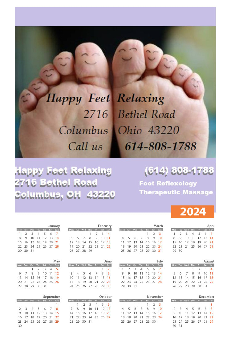 Picture of Calendar for Happy Feet Relaxing foot & bodywork Spa 2022